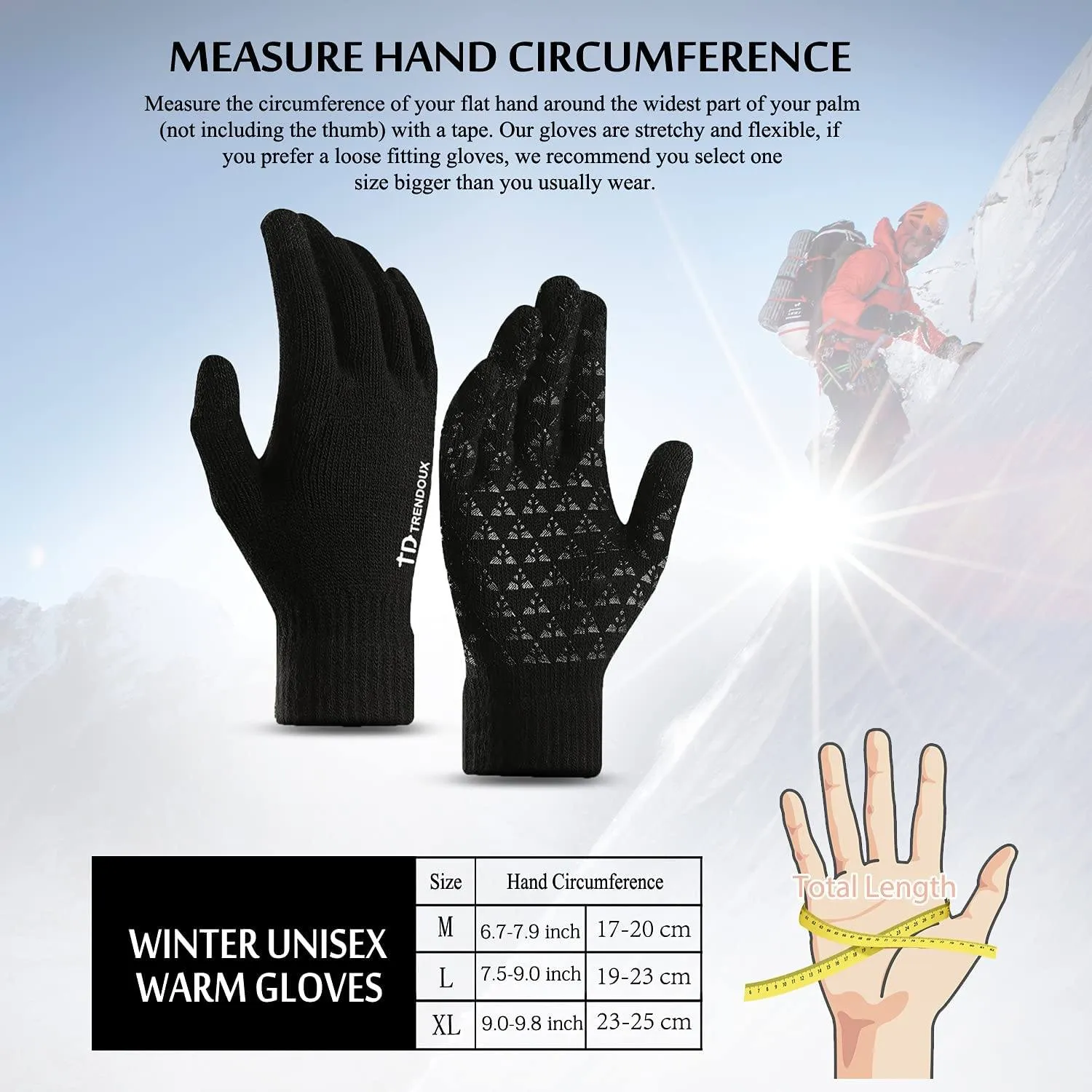 Unisex Knit 360¬∞ Whole Palm Touchscreen Antislip Gloves