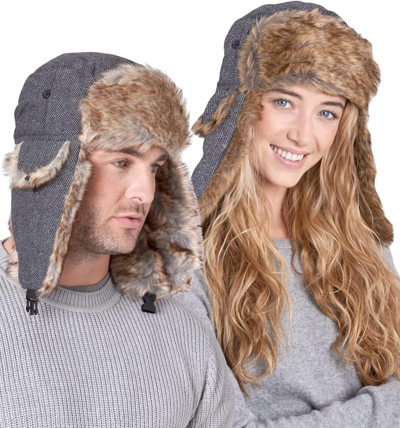 Ushanka hat -  Headwear - Winter Trapper Hat - Russian Ushanka Trooper Aviator Hats for Men & Women - Snow Eskimo Hat with Ear Flaps