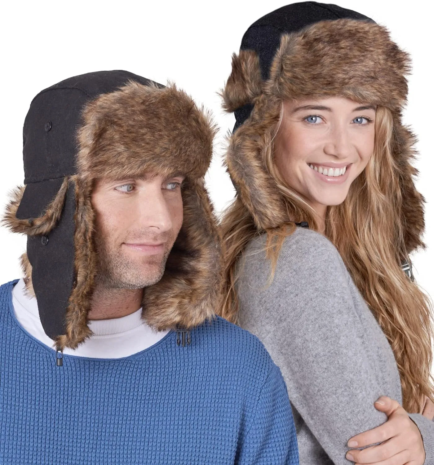 Ushanka hat -  Headwear - Winter Trapper Hat - Russian Ushanka Trooper Aviator Hats for Men & Women - Snow Eskimo Hat with Ear Flaps