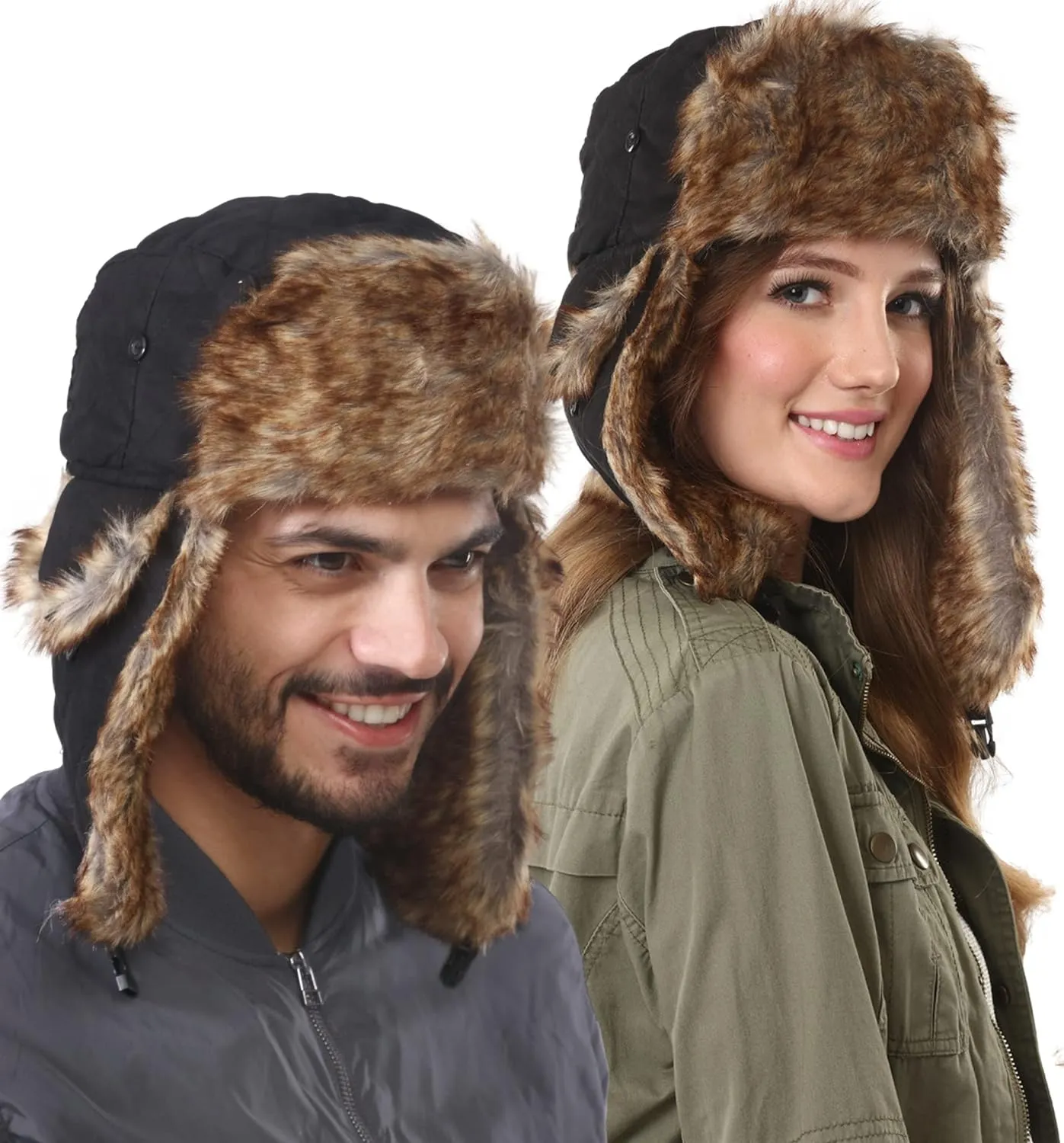 Ushanka hat -  Headwear - Winter Trapper Hat - Russian Ushanka Trooper Aviator Hats for Men & Women - Snow Eskimo Hat with Ear Flaps