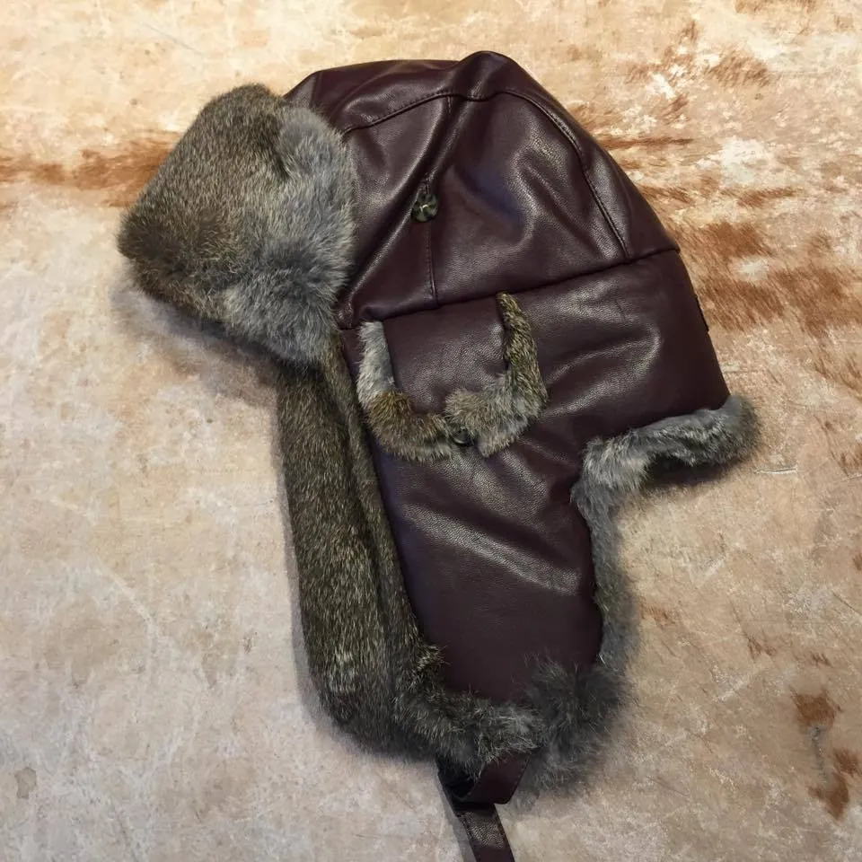 Winter Fur Brown Rabbit Trapper Hat