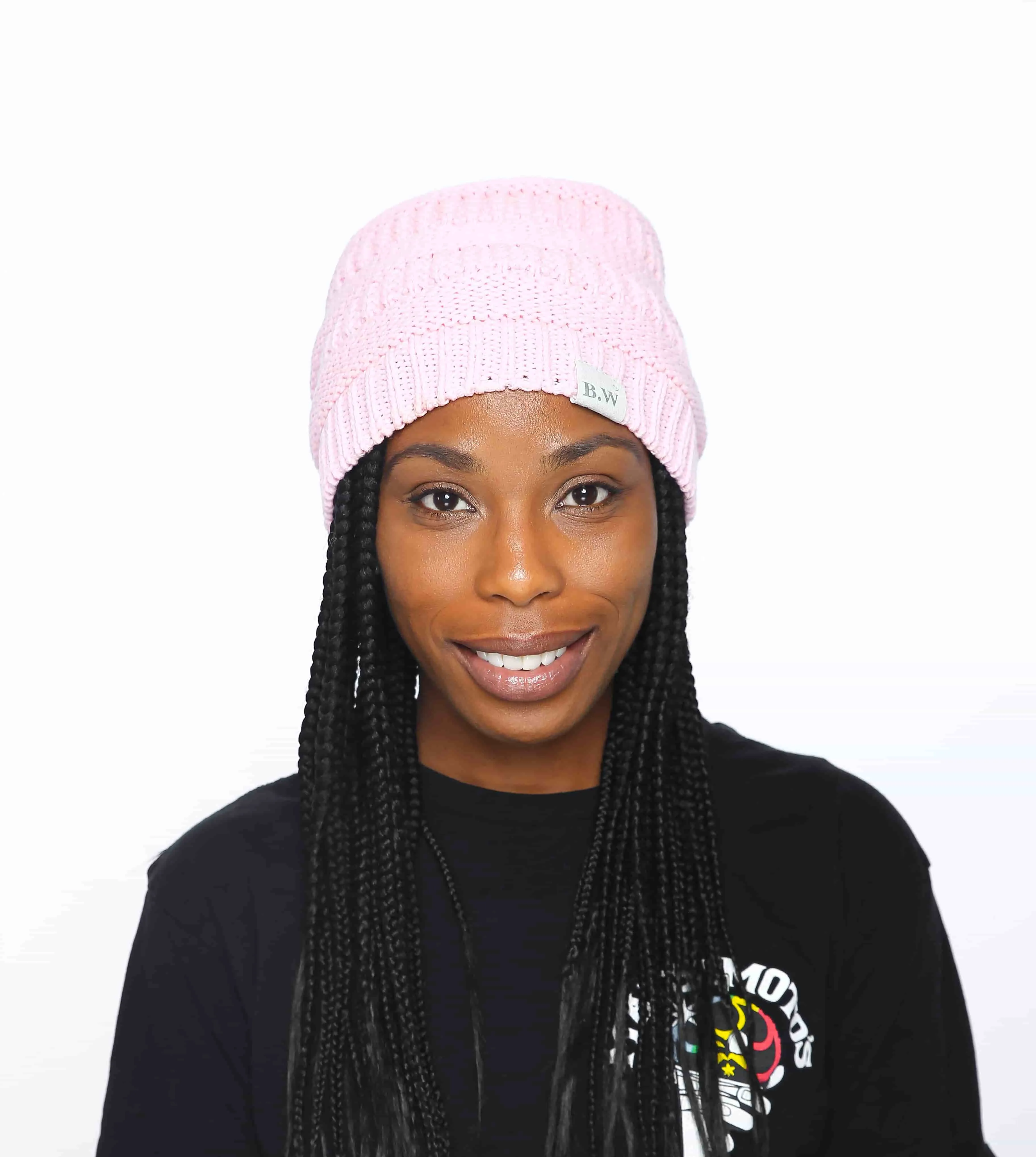 Winter Hat | Satin Lined | Natural Hair | Pink Beanie