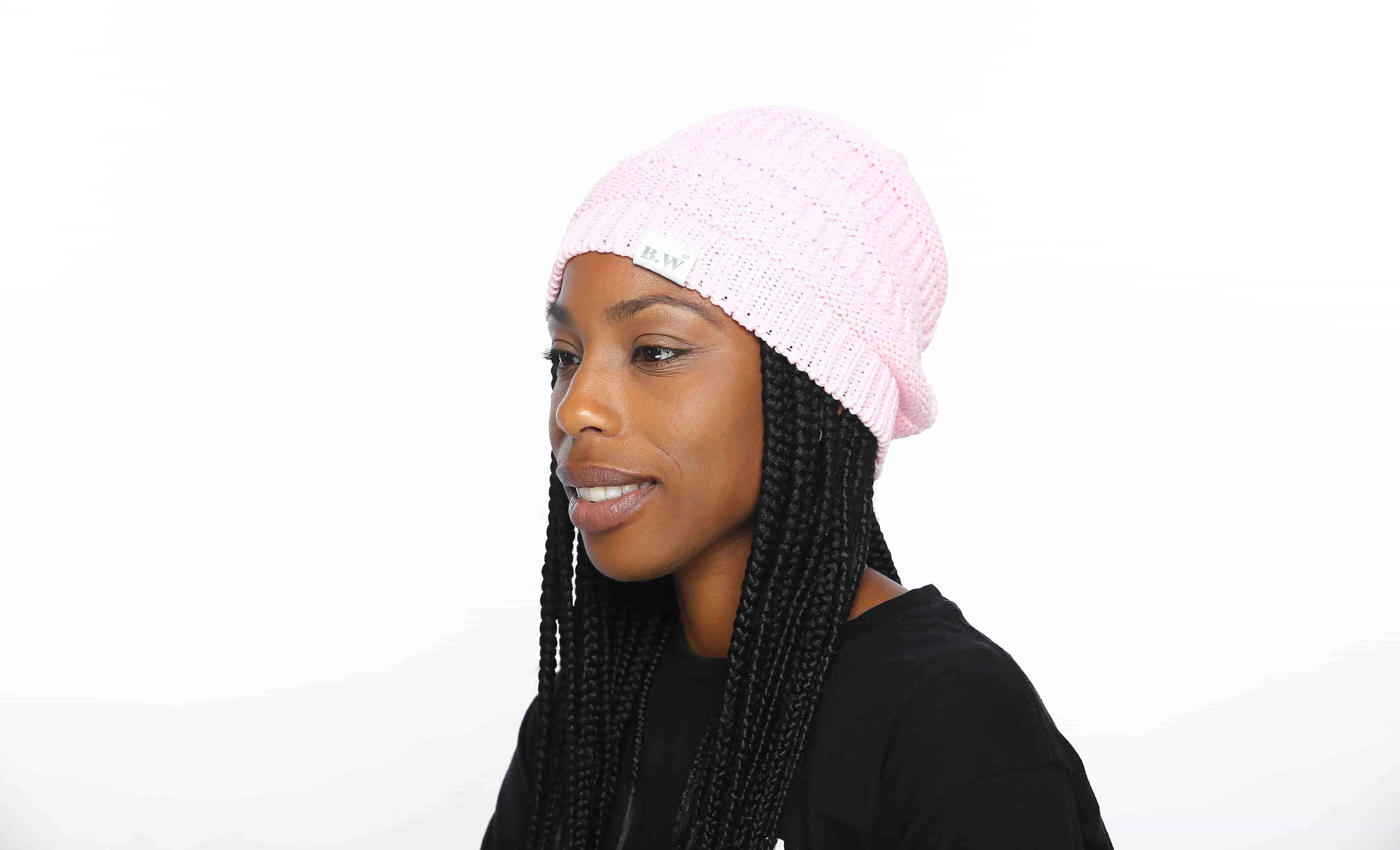 Winter Hat | Satin Lined | Natural Hair | Pink Beanie