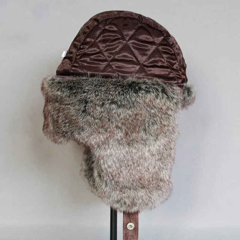 Winter Russian Bomber Hat Women Men  Trapper Snow Caps with Ear Flap Unshanka Hat