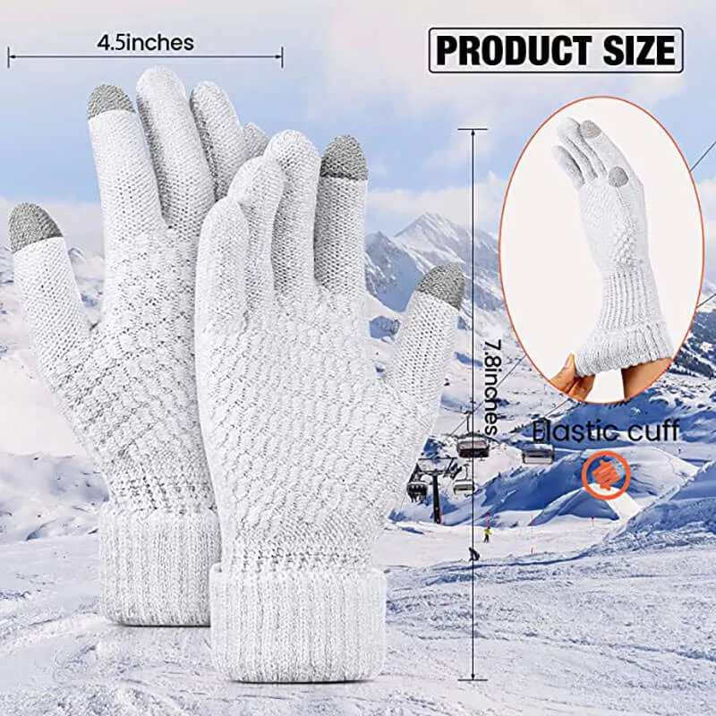 Women's Winter Touchscreen Gloves Warm Fleece Lined Knit Gloves